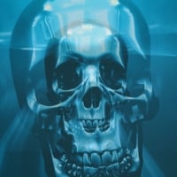 Abstract Blue Skull