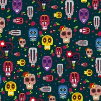 Mixed Coloured Candy Skulls