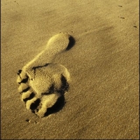 Fußstapfen Im Sand