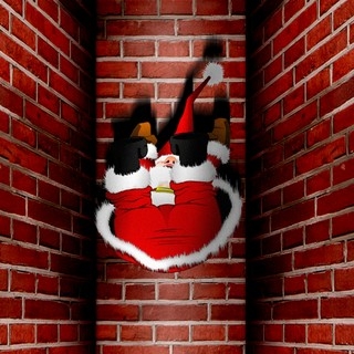 Santa Falling Down The Chimney