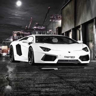 White Lamborghini Aventador