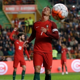 Portugals Cristiano Ronaldo reacts