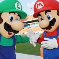 Mario and Luigi at the Sun Life Stadium