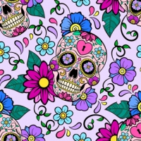 Pink Sugar Skull Flower Design