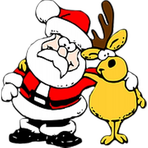 Santa And Reindeer Sticker