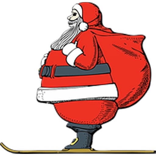 Santa On Skis Sticker