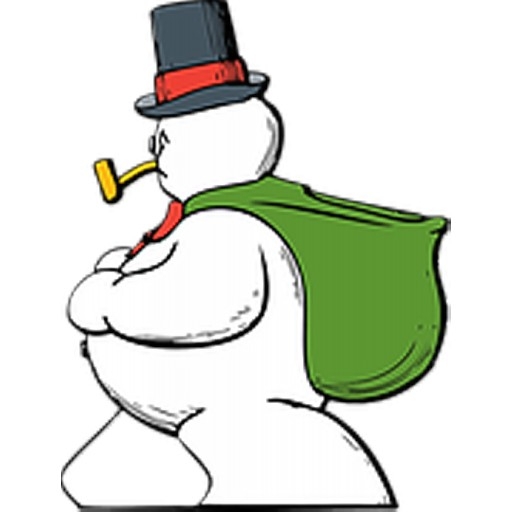 Snowman With a sack Sticker