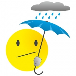 Regen auf Smiley