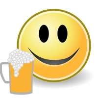 Smileys mit einem Bier