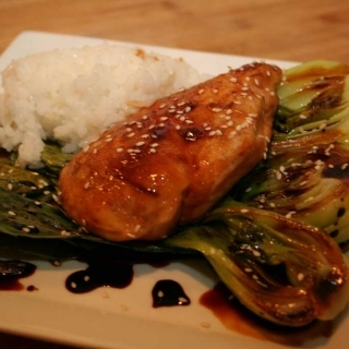 Glazed Chicken with Roasted Bok Choy