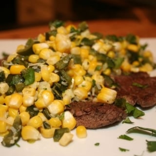 Carne Asada and Roasted Corn and Poblano Salad