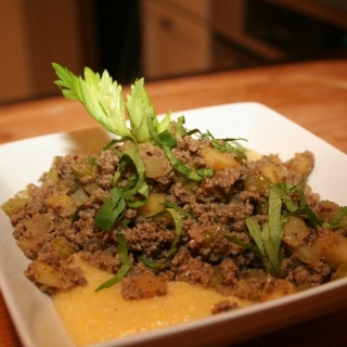 Turkey Sausage Stuffing and Polenta