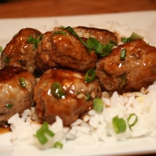 Homemade Teriyaki Meatballs and Rice