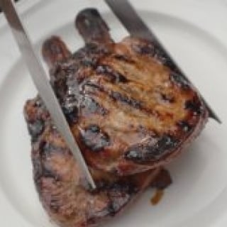 Grilled Pork Chops with Smoky-Sweet Maple Bourbon Sauce