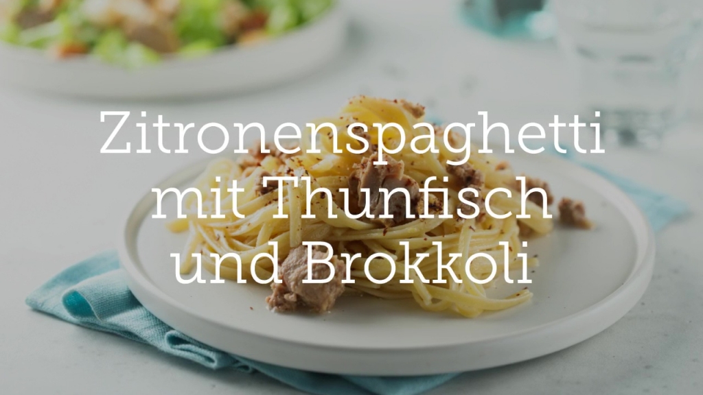 Zitronenspaghetti mit Thunfisch und Brokkoli