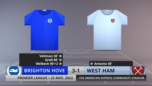 Match Review: Brighton Hove vs West Ham on 22/5/2022