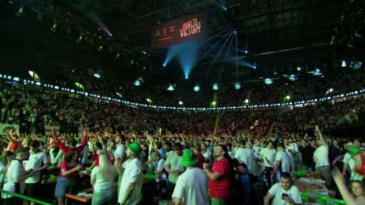 England fans at Manchester's AO arena celebrate Cole Palmer equaliser against Spain