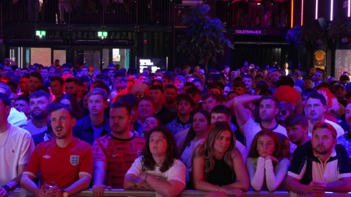 England fans react to Spain taking 1-0 Euro24 final lead