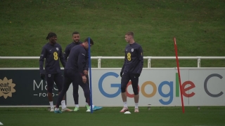 Lee Carsley leads England training ahead of Greece