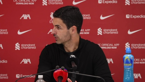 Arteta reaction to Arsenal's comeback 2-2 at Liverpool
