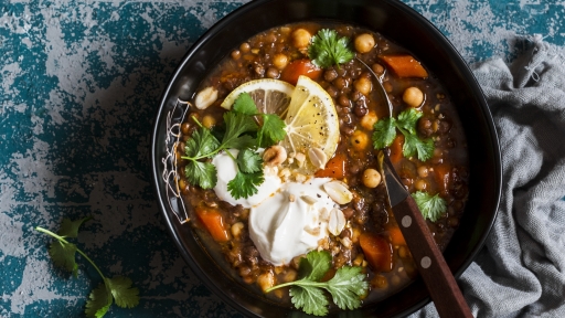 Fiery Chickpea Stew with Lentils