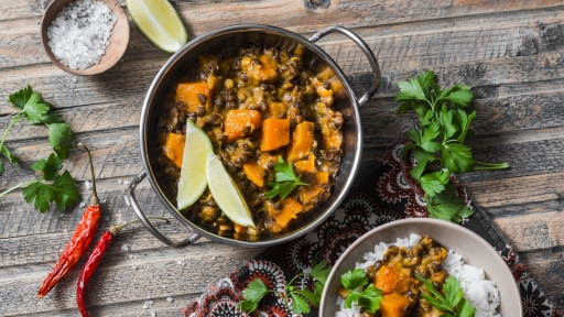Smoked Lentils with Succulent Squash