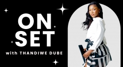 On set with Thandi D